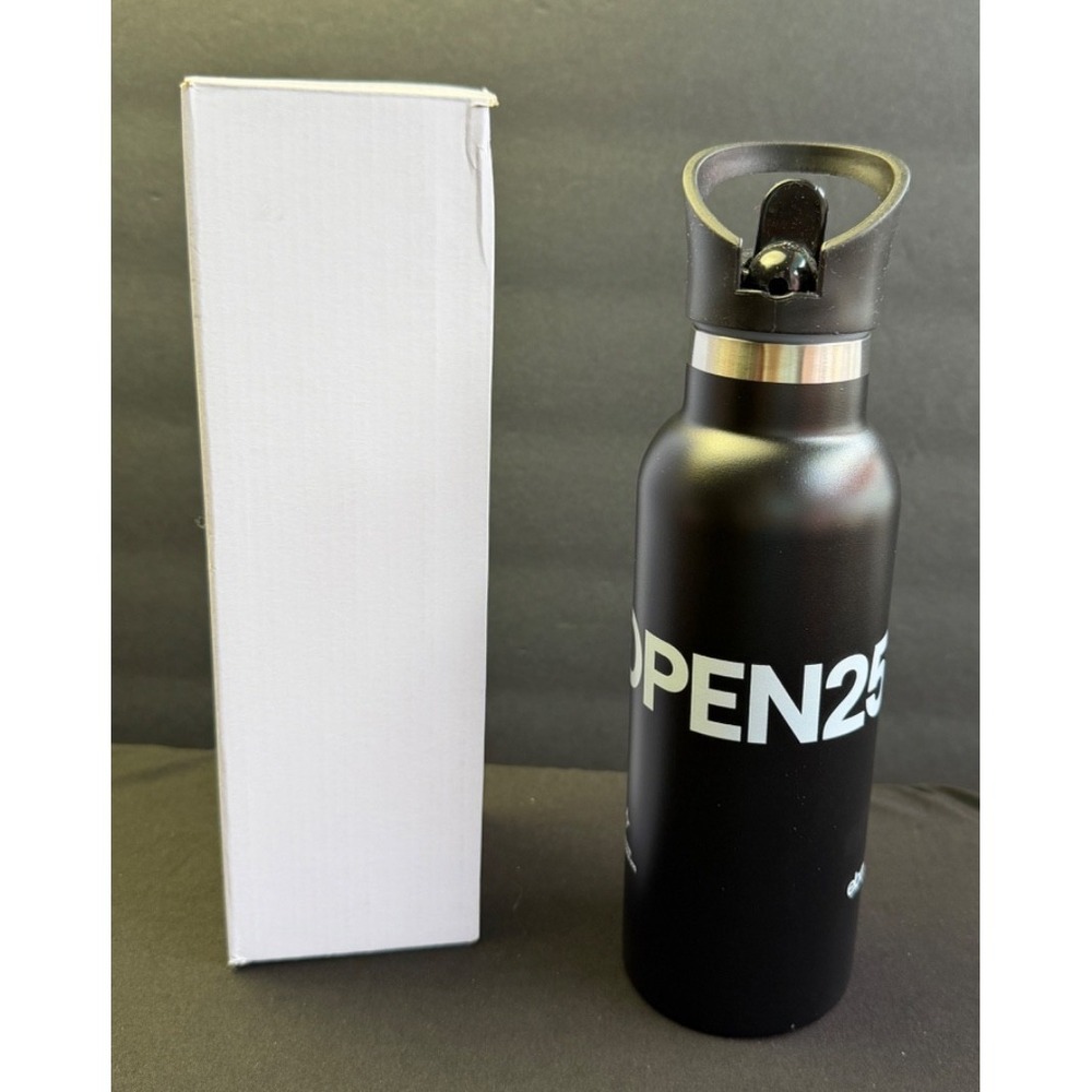 eBay Open 2025 Black Metal‎ Insulated 10" Thermos Bottle New Canvas Tote Bag - Picture 2 of 14